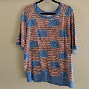 LuLaRoe "Jane" top- Americana collection